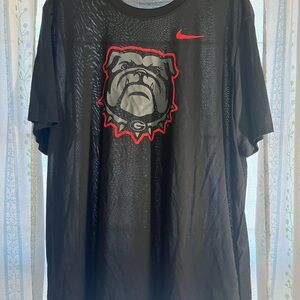 UGA Nike Dri-fit S/S Dark Gray Bulldog Graphic Tee - L